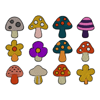 Mushrooms and Flowers