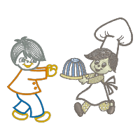 Two kids are cooking